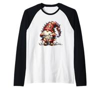 Cute Xmas GNOME Graphic For Family Colorful Christmas Lights Camiseta Manga Raglan