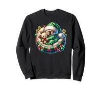 Cute Xmas Siamese Cat Cuddle with Teddy Bear At Christmas Sudadera