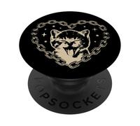 Cute Y2K Cat Heart EMO Goth 90s 2000s Vintage Graphic PopSockets PopGrip Adhesivo