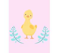 Cute Yellow Chicken Wide Ruled Notebook- Pink Cover, 8.5x11 inch,110 pages | Fun Cartoon Chicken Journal for Girls, Kids, Students, School or Home: ... | Perfect for School, Journaling & Writing