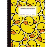 Cute Yellow Composition Notebook: College Ruled Rubber Ducks School Notebook blank lined journal, Back to School Supplies for Kids, Girls and Students