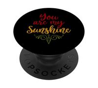 Cute You Are My Sunshine Negro PopSockets PopGrip Adhesivo