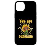 Cute You Are Sunshine Positive Sunflower Retro Girl Carcasa para iPhone 14 Plus