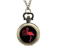 Cute Zero Flocks Given Flamingo - Reloj de bolsillo vintage con colgante de aleación, collar de regalo para hombres y mujeres, Estilo cobre, talla única
