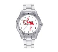 Cute Zero Flocks Given Flamingo - Reloj de pulsera analógico de cuarzo para hombre, correa de acero inoxidable, reloj de pulsera de negocios