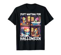 Cute Zombie Just Waiting For Halloween Spooky Autumn Camiseta
