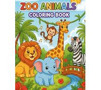 Cute Zoo Animals Coloring Book for Kids Ages 3-10: 50 Fun & Educational Animals with Coloring Pages and Facts (Tiny Tails & Feathers Coloring Collection)