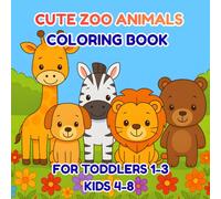 Cute Zoo Animals Coloring Book For Toddlers Age 1 2 3 Kids Boy Girl 4 5 6 7 8 , Funny With Name Easy To Learn And Color , Big Shapes ,Bold Line Simple ... Of 50 Different Land Animals And Vocabulary
