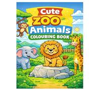 Cute Zoo Animals Colouring Book