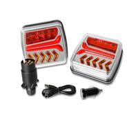CUTEAS Faro Trasero 1 Juego Luces Traseras LED Magnéticas Inalámbricas 12 V 24 V Y 30 M para Remolque Luz Freno Advertencia para Caravana Camión Piloto Trasero