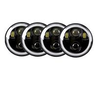 CUTEAS Juego De Faros Delanteros Para 325i 528i 535i 735i E30 4X 5-3/4 5,75" Faro LED Para Luces De Giro Para DRL Faro Delantero(Negro)