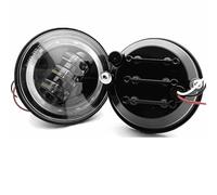 CUTEAS Juego De Faros Delanteros Para Hummer H2 2003-2009 luz antiniebla delantera coche con anillo blanco para DRL Halo para Ojos de Ángel 2x luz antiniebla Led Faro Delantero(Negro)