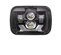 CUTEAS Juego De Faros Delanteros Para Jeep Para Cherokee XJ Para Wrangler YJ H6054 5x7 7x6 Faros delanteros LED Luz alta Para señal de giro Para DRL Faro Delantero(1x Black A)