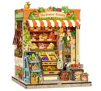 CUTEBEE Book Nook - Casa de muñecas Construye a sí Mismo, una casa en Miniatura de frescura y Amor, Bookend de Puzzle de Madera 3D, decoración Creativa de estantería, Regalos(The Greens 'Grocery)