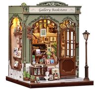 CUTEBEE Book Nook -Casa de muñecas Construye a sí Mismo, una casa en Miniatura Retro y artística, Bookend de Puzzle de Madera 3D, decoración Creativa de estantería, Regalos（Gellery Bookstore）