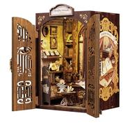 CUTEBEE Book Nook Kit - Casa de Muñecas Madera, DIY Miniature House Maquetas para Construir Adultos, Casas Miniaturas para Montar Decoración para Estanterías y Hogar (Bookshop Memories)