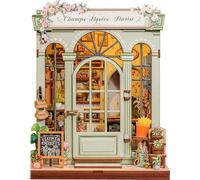 CUTEBEE Book Nook Kit - Casa en Miniatura para Construir con Iluminación LED, Estantería & Estilo Floristería, Juego Decorativo Creativo para Adultos, Regalo Ideal (Floristería Champs-Élysées)