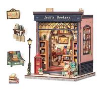 CUTEBEE Book Nook Kit - Casas de muñecas DIY Puzzle 3D de Madera con Luz LED, Maqueta Premium para Estanterías & Decoración, Regalo Creativo para Jóvenes y Adultos (Jack’s Bookery)