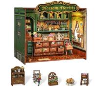 CUTEBEE Book Nook Kit - DIY Casa de Muñecas LED Madera Puzzle 3D Maquetas para Construir Adultos Familiares y Amigos (Blossom Florists)
