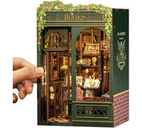 CUTEBEE Book Nook Kit - DIY Casa en Miniatura Estilo Librería, Casa de Muñecas Mini con Cubierta Antipolvo & Luz LED, Maqueta para Adultos (Owl Bookstore)