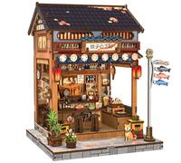 CUTEBEE Book Nook Kit para Adultos - Maqueta 3D Izakaya Japonesa en Miniatura, Casa de Muñecas con Decoración para Estanterías, Puzzle de Madera DIY y Regalo Creativo（Choshi no Shitamachi）