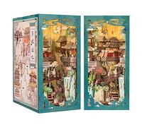 CUTEBEE Casa de muñecas en Miniatura para Montar,DIY Book Nook Miniatura de la Casas de Muñecas Kit de rincón de Libros a Prueba de Polvo y con luz LED(Su Dongpo's Life)