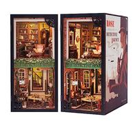 CUTEBEE Casa de muñecas en Miniatura para Montar,DIY Book Nook Miniatura de la Casas de Muñecas Kit de rincón de Libros a Prueba de Polvo y con luz LED(Rose Detective Agency)