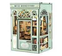 CUTEBEE Kit Book Nook Maquetas - Estantería 3D DIY Miniature House Casa de Madera Miniature, Decoración para Oficina y Amantes de Libros para Adultos (Muse Bookstore)