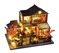CUTEBEE - Kit de manualidades de casa de muñecas de madera en miniatura con muebles, idea creativa para habitación (casa japonesa con jardín)