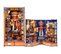 CUTEBEE Kit de rincón de libros, casa de muñecas en miniatura plegable japonesa, modelo de decoración de callejón de libros, kit de construcción para adultos, adolescentes, familiares y amigos