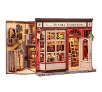 CUTEBEE Rompecabezas 3D de Librería Mágica Británica Book Nook - Kit de casa de muñecas DIY, Magia Sutil & Vintage, fácil de armar, decoración atmosférica & Regalo para lectores (Thames Bookstore)