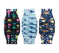 CuteBone Pañales para perros machos con botones, lavables, banda para el vientre para perros machos, 3 unidades por paquete KDM05S