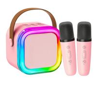 CUTEEEE Karaoke 2 Micrófonos Inalambricos Niña, Altavoz con Microfono Karaoke Infantil, Regalo Cumpleaños Niña 4-12 Años, Fiestas en Casa