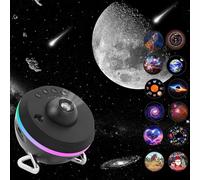 CUTEEEE Proyector de galaxia para dormitorio, proyector de estrellas, luz nocturna para niños con 13 discos de película HD: luna, tierra, agujero negro, pilares de creación, sistema solar, vía láctea