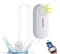 Cuteefun Alarma de Fugas de Agua WiFi, Sensor Nivel Agua, Detector de Agua 100dB, Sensor de Agua Inteligente, Detector Perdida de Agua para Baño, Soporte Control Remoto de Tuya Smart Life App
