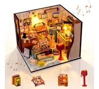 Cuteefun Casa de Muñecas con Cubierta Protectora y Música (Papelería) | Kit Casa en Miniatura DIY, Artesanía Única para Adultos y Ados, Exquisita Decoración del Hogar, Regalo Creativo