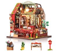 Cuteefun Casa de Muñecas de Madera con LED, DIY Casas de Muñecas Miniaturas con Muebles Construir para Adultos, Cumpleaños, Navidad (Casa Libro)