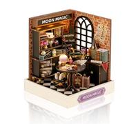 Cuteefun Casa de Muñecas de Madera con LED, Manualidades de Madera para Adultos Adolescentes para Construir, Regalos de Cumpleaños y Navidad (Magia Lunar)