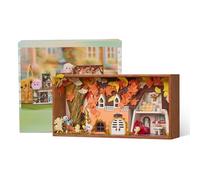 Cuteefun Casa de Muñecas en Miniatura, Casas Miniaturas para Montar, Artesanía en Madera, Haz tu Propio Regalo, Regalos de Cumpleaños únicos (Otoño)