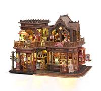 Cuteefun Casa de Muñecas Mágica en Miniatura con Luces LED(Librería Mágica)