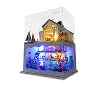 Cuteefun Casa en Miniatura para Montar, Casa de Munecas Miniatura para Hacer, Kit de Manualidades DIY con Muebles Funda y Herramientas, Idea de Regalo Creativa, Impresión de Hawaii