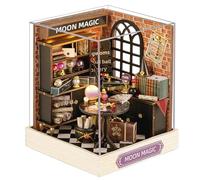 Cuteefun Casa en Miniatura para Principiantes para Construir, Kit de Casas de Manualidades DIY con Muebles Guardapolvo y Herramientas, Idea de Regalo Creativa (Magia Lunar)
