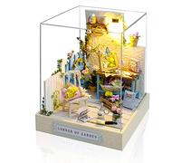 Cuteefun Casa en Miniatura para Principiantes para Construir, Kit de Casas de Manualidades DIY con Muebles Guardapolvo y Herramientas, Idea de Regalo Creativa (Esquina del Jardín)