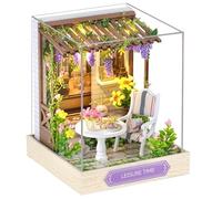 Cuteefun Casa en Miniatura para Principiantes para Construir, Kit de Casas de Manualidades DIY con Muebles Guardapolvo y Herramientas, Idea de Regalo Creativa (Tiempo Libre)