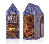 Cuteefun DIY Book Nook Kit, DIY Mini Casa de Muñecas, Libro de Madera Nook Traje de Casa de Muñecas para Adultos Hacer Cumpleaños (Sociedad de Investigación Mágica)