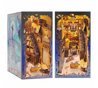 Cuteefun DIY Book Nook Kit, Puzzle de Madera 3D para Adultos, Insertos para Estanterías, Decoración de Habitaciones, Cumpleaños, Navidad(Escuelas de Magia)