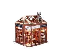 Cuteefun DIY Casa de Muñecas de la Biblioteca de Madera, Artesanías Artesanales para Adultos, Sala Creativa de Cumpleaños día de San Valentín, Día del Padre (Librería)