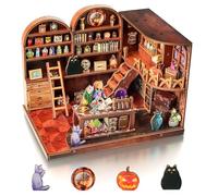 Cuteefun DIY Casa en Miniatura, Miniaturas Maquetas Kit de Madera con LED, Estructura de Ensamblaje con Espigas, Fácil de Montar, Regalo para Cumpleaños, Navidad y Halloween (Poción Mágica)