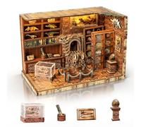 Cuteefun DIY Casa en Miniatura, Miniaturas Maquetas Kit de Madera con LED, Estructura de Ensamblaje con Espigas, Fácil de Montar, Regalo para Cumpleaños, Navidad y Halloween (Sala de Dinosaurios)