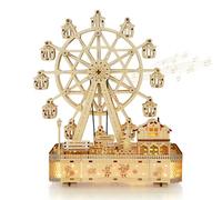 Cuteefun Maquetas de Noria con Musica para Construir Adultos, Maquetas Mecanico de Madera para Montar, Puzzle 3D Madera Construcciones, Regalo para Adolescentes Niñas Hombres y Mujeres